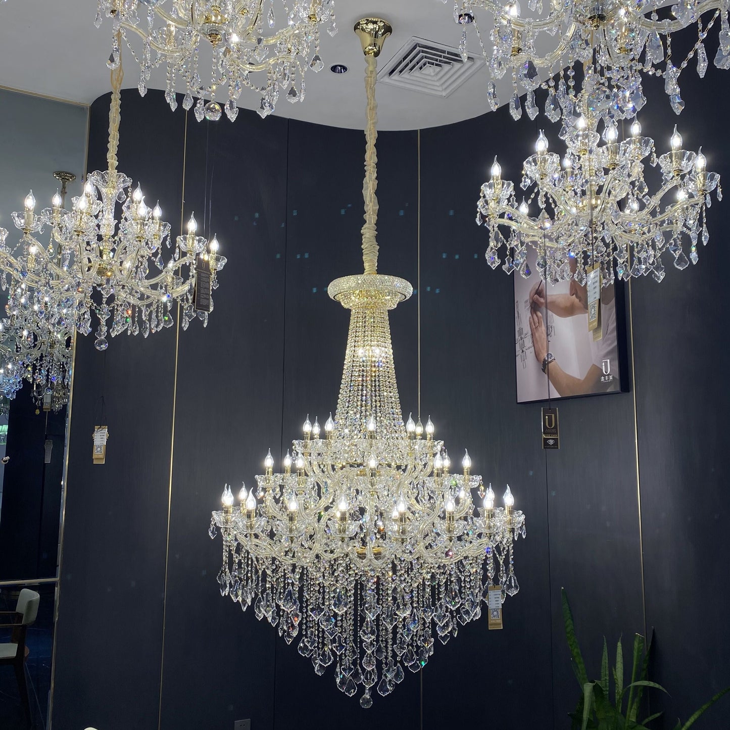 Extra Large French Candle Crystal Branch Chandelier for Foyer and Staircase - Richardrider