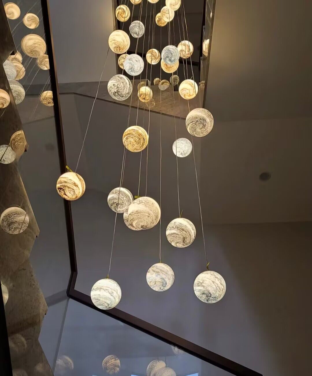 Nordic Planet Creative Long Ball Pendant Chandelier Staircase Foyer - Richardrider