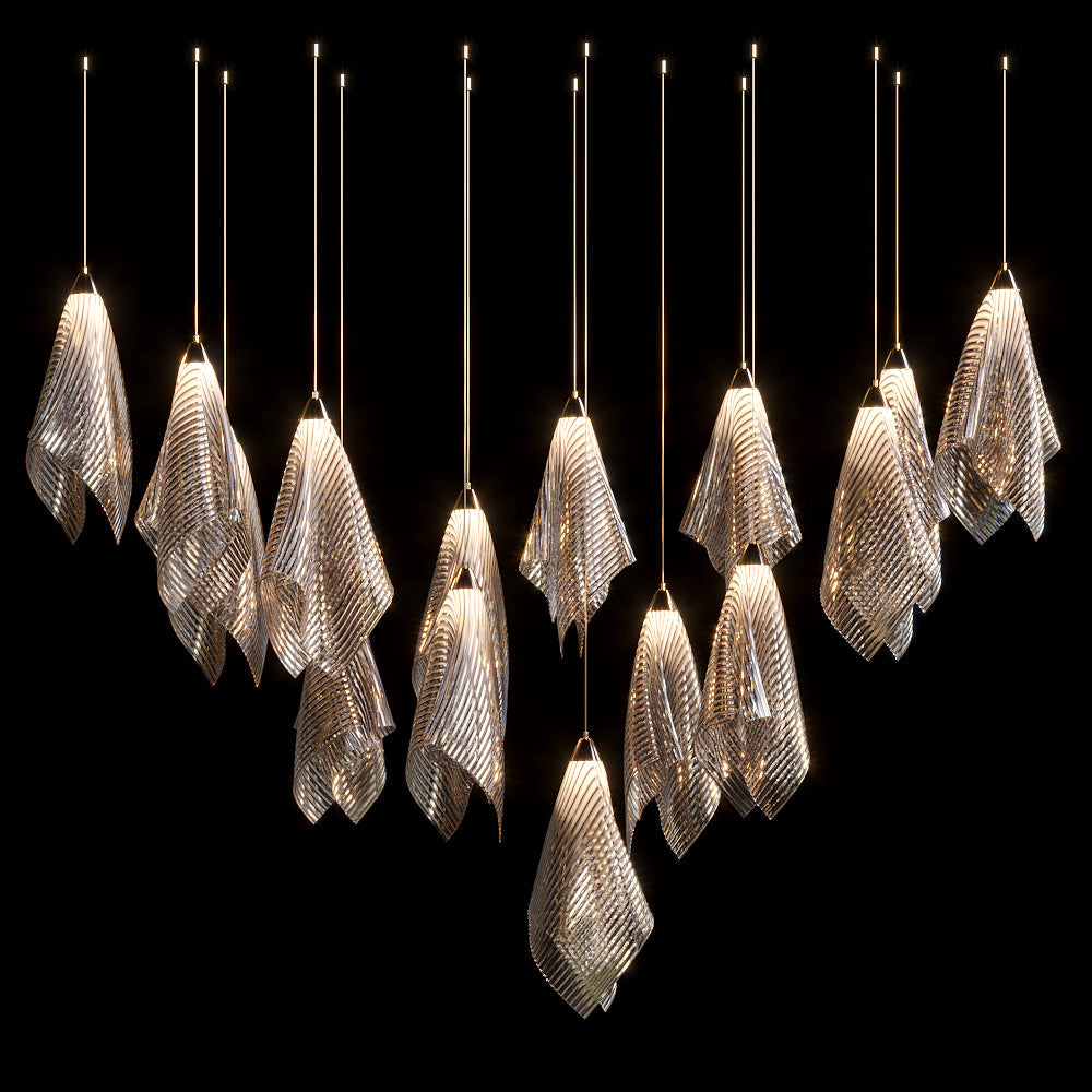 Crystal Mesh Fold Chandelier
