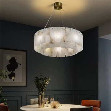 Brendra Alabaster 2-Tier Round Chandelier - Richardrider