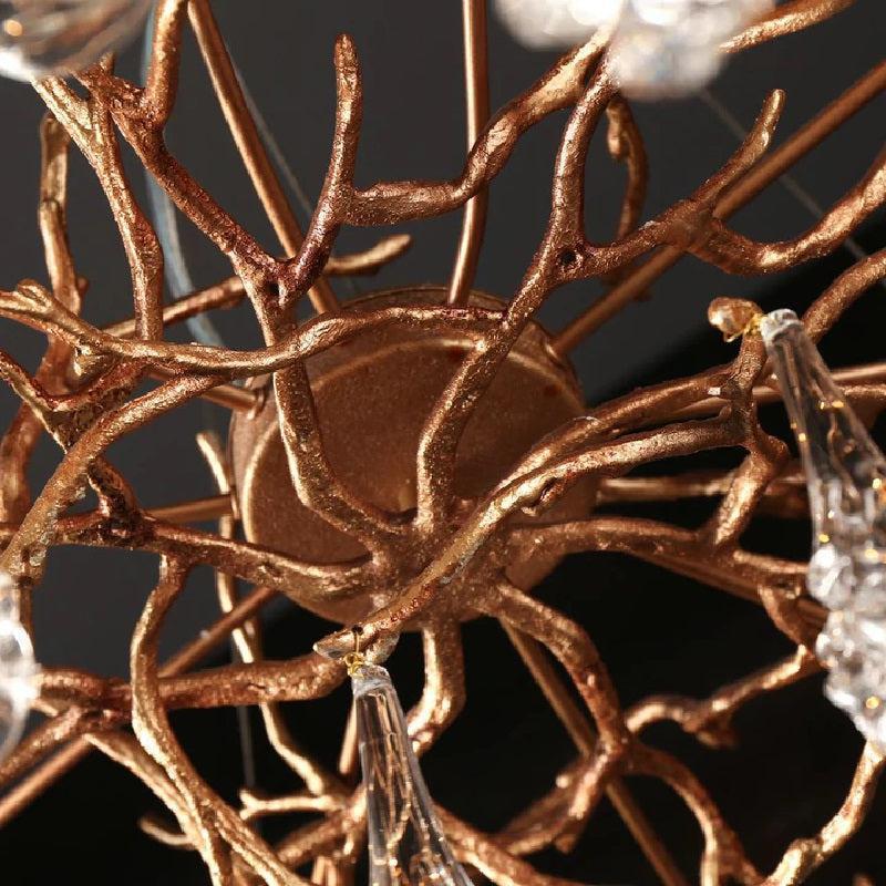 Creative Rose Crystal Brass Branch Chandelier - Richardrider