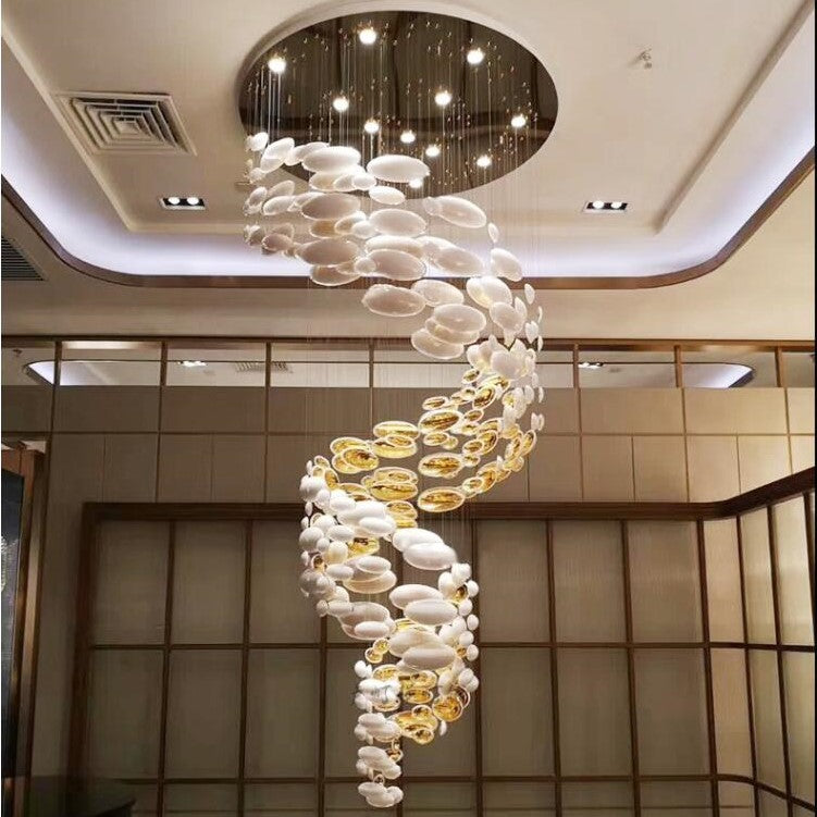 Modern Artistic Unique Golden Dragon Egg Pendant Ceiling Light Fixture for Staircase/ Sales Center/ Hotel - Richardrider