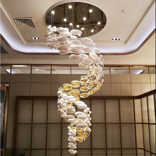 Modern Artistic Unique Golden Dragon Egg Pendant Ceiling Light Fixture for Staircase/ Sales Center/ Hotel - Richardrider