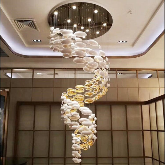 Modern Artistic Unique Golden Dragon Egg Pendant Ceiling Light Fixture for Staircase/ Sales Center/ Hotel - Richardrider