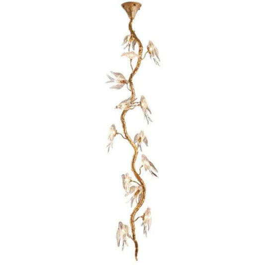 Lucky Bird Glass Tree Branch Chandelier For Staircase - Richardrider