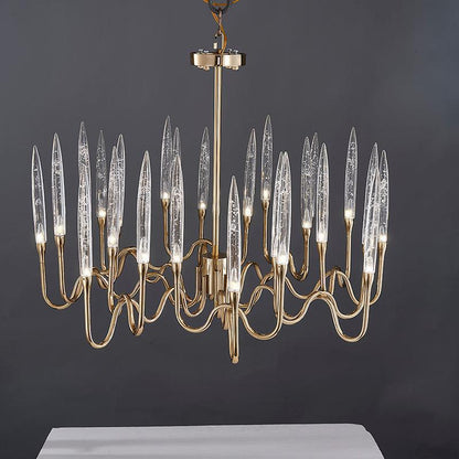 8141R Brass Glass chandelier - Richardrider