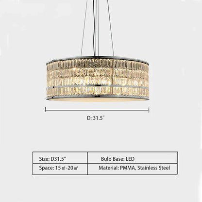 Italian Minimalist Drum Pendant Lamp for Living/Dining Room
