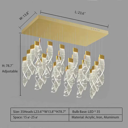 Extra Large Acrylic Spiral DNA Chandelier for High-ceiling Room