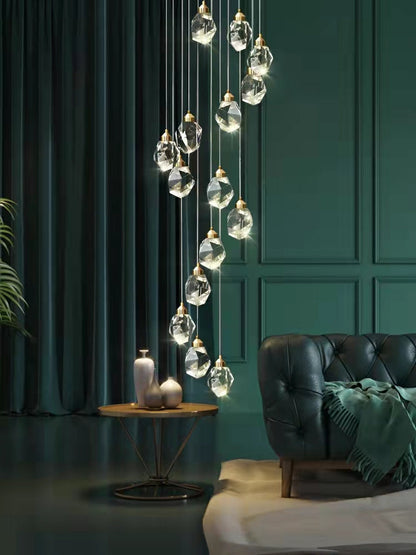 Modern Crystal Chandelier Foyer Living Room Droplight Hall Decoration Lights