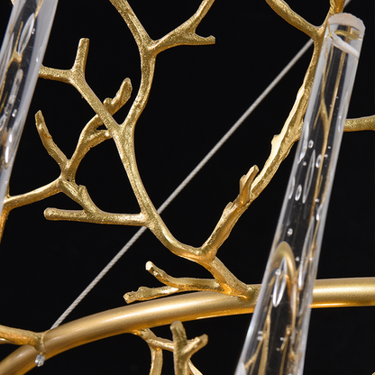 Iris Raindrop Round Branch Crystal Chandelier - Richardrider