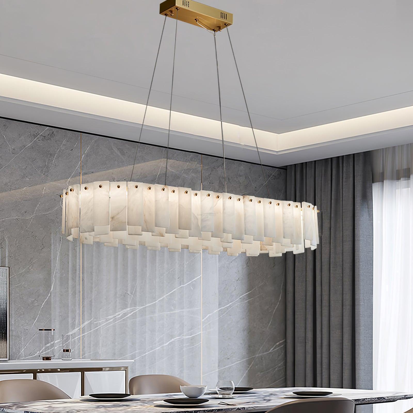 Halos Alabaster Round/Square Chandelier - Richardrider