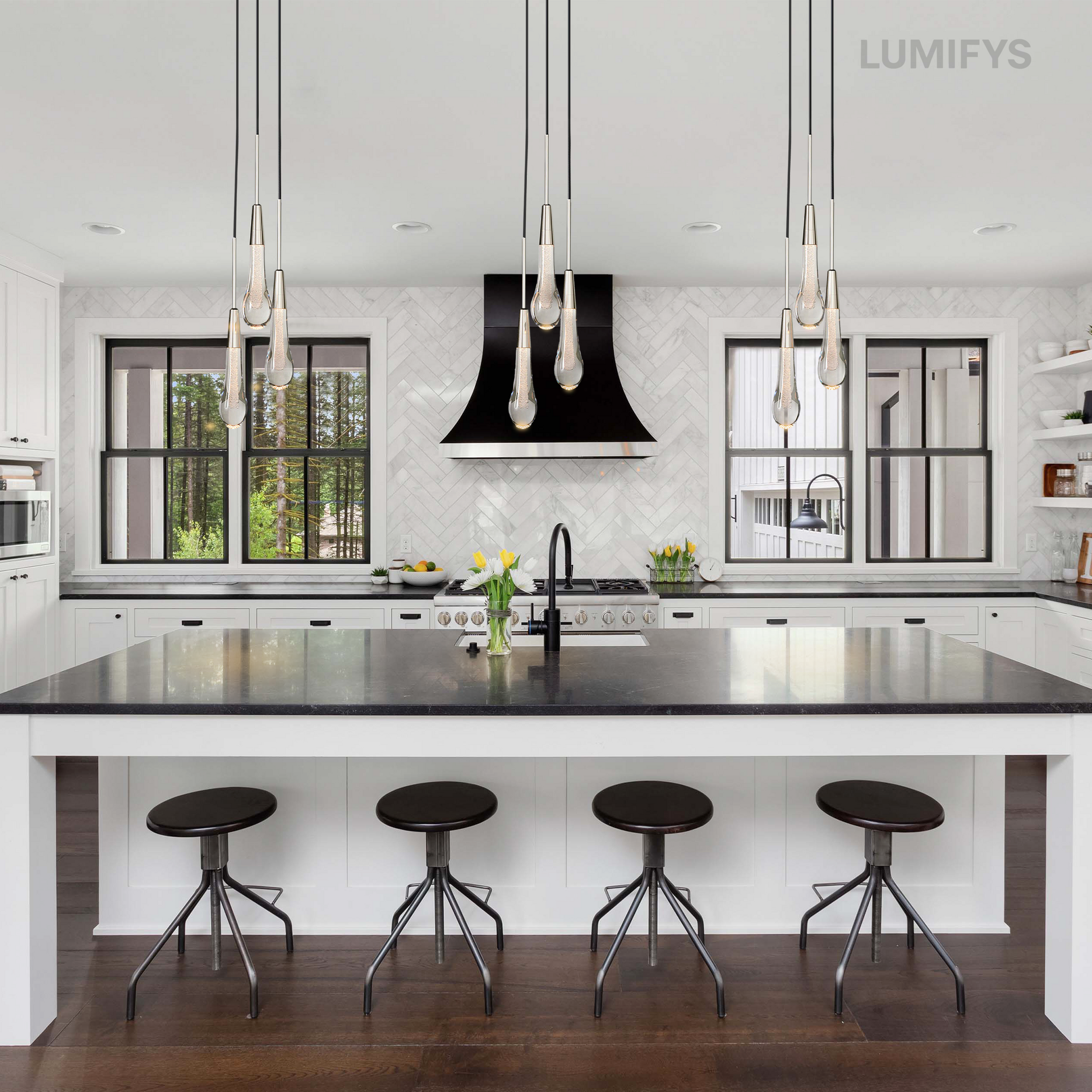 Soltaire Cluster Crystal Pendant 3 Light 5 Light 7Light - Richardrider