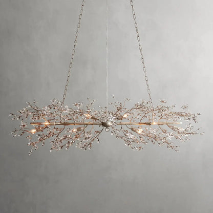 Crystal Flowers Fiore Linear Chandelier