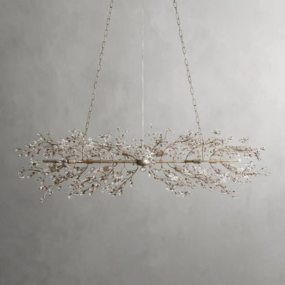 Crystal Flowers Fiore Linear Chandelier