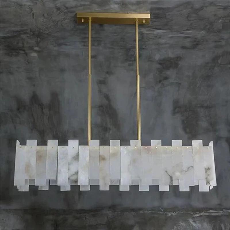 Modern Flake Alabaster Linear Chandelier - Richardrider