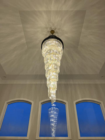 Spiral Crystal Chandelier For Foyer/ Staircase - Richardrider