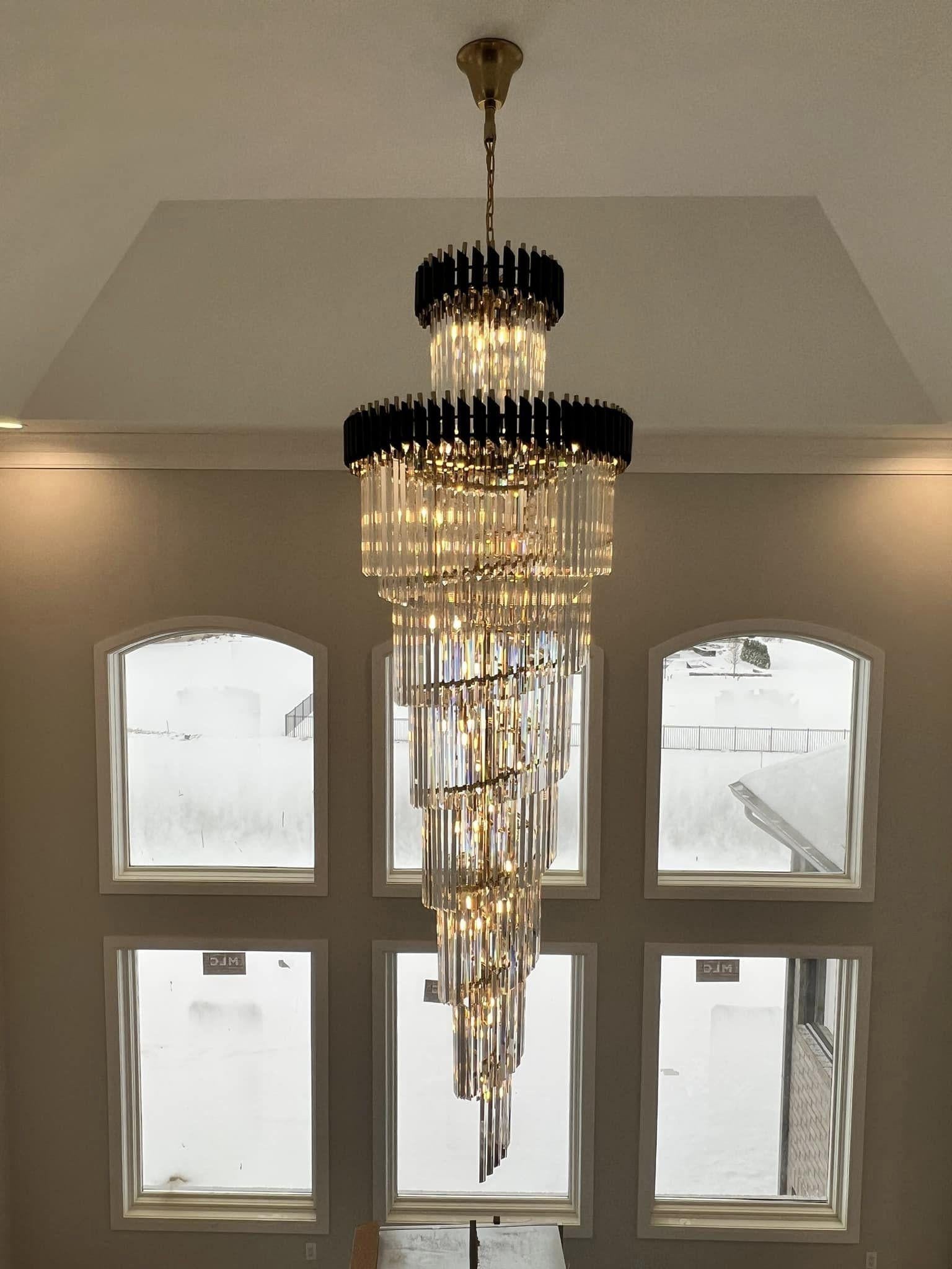 Spiral Crystal Chandelier For Foyer/ Staircase - Richardrider