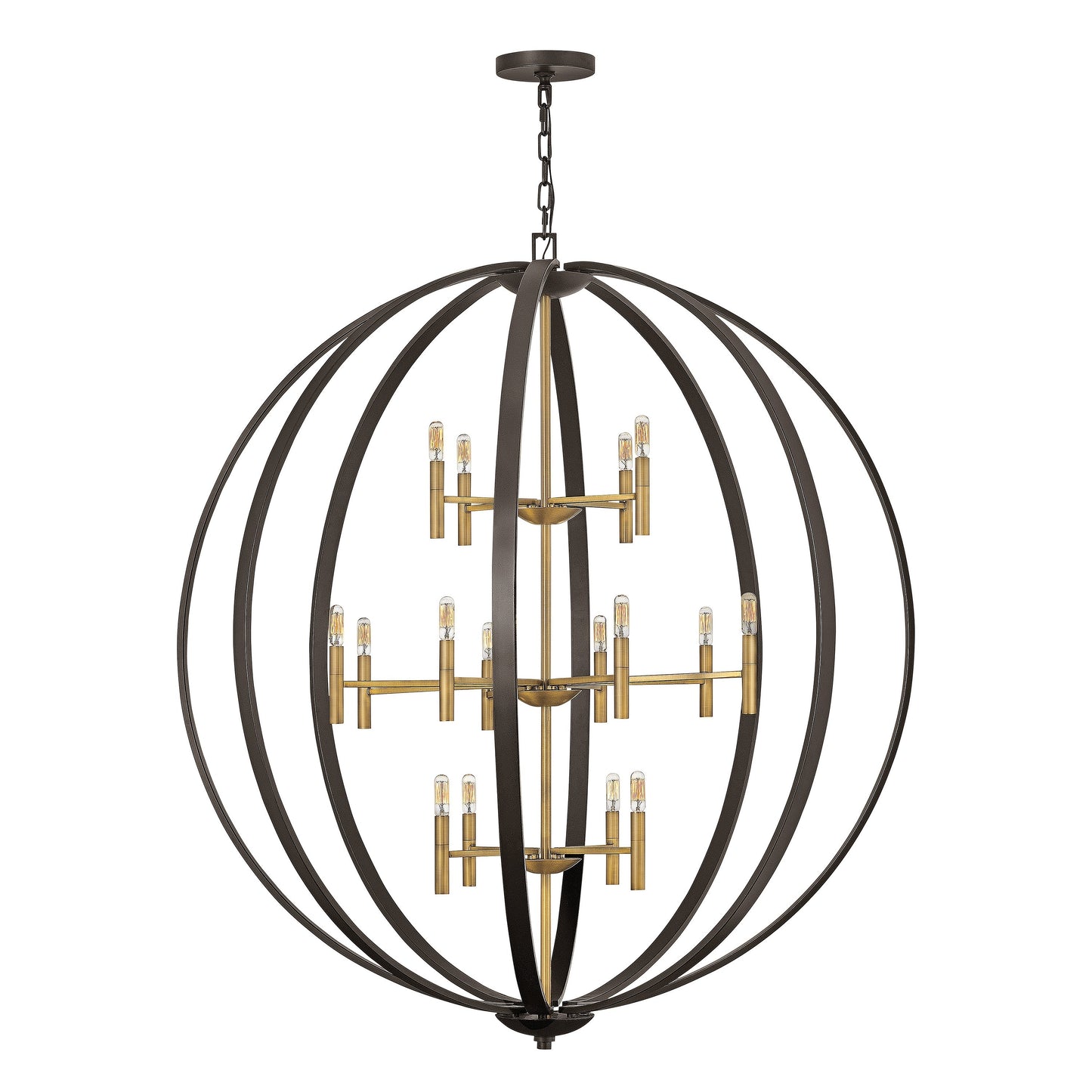 Yoriosera Chandelier Steel & White Etched Glass 22.25"D