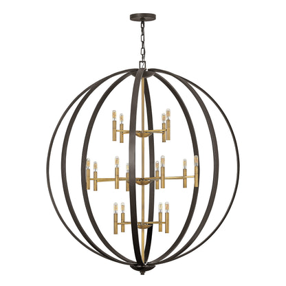 Yoriosera Chandelier Steel & White Etched Glass 22.25"D