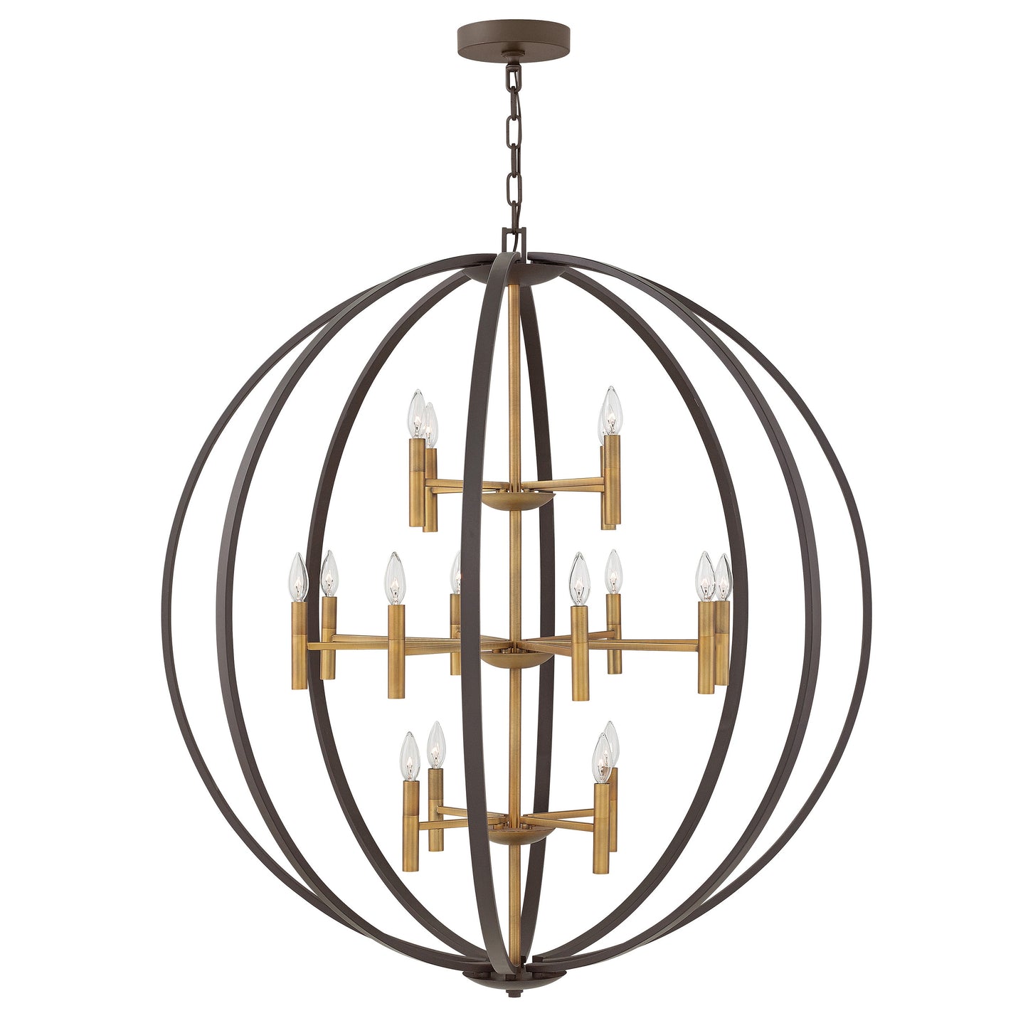 Yoriosera Chandelier Steel & White Etched Glass 22.25"D