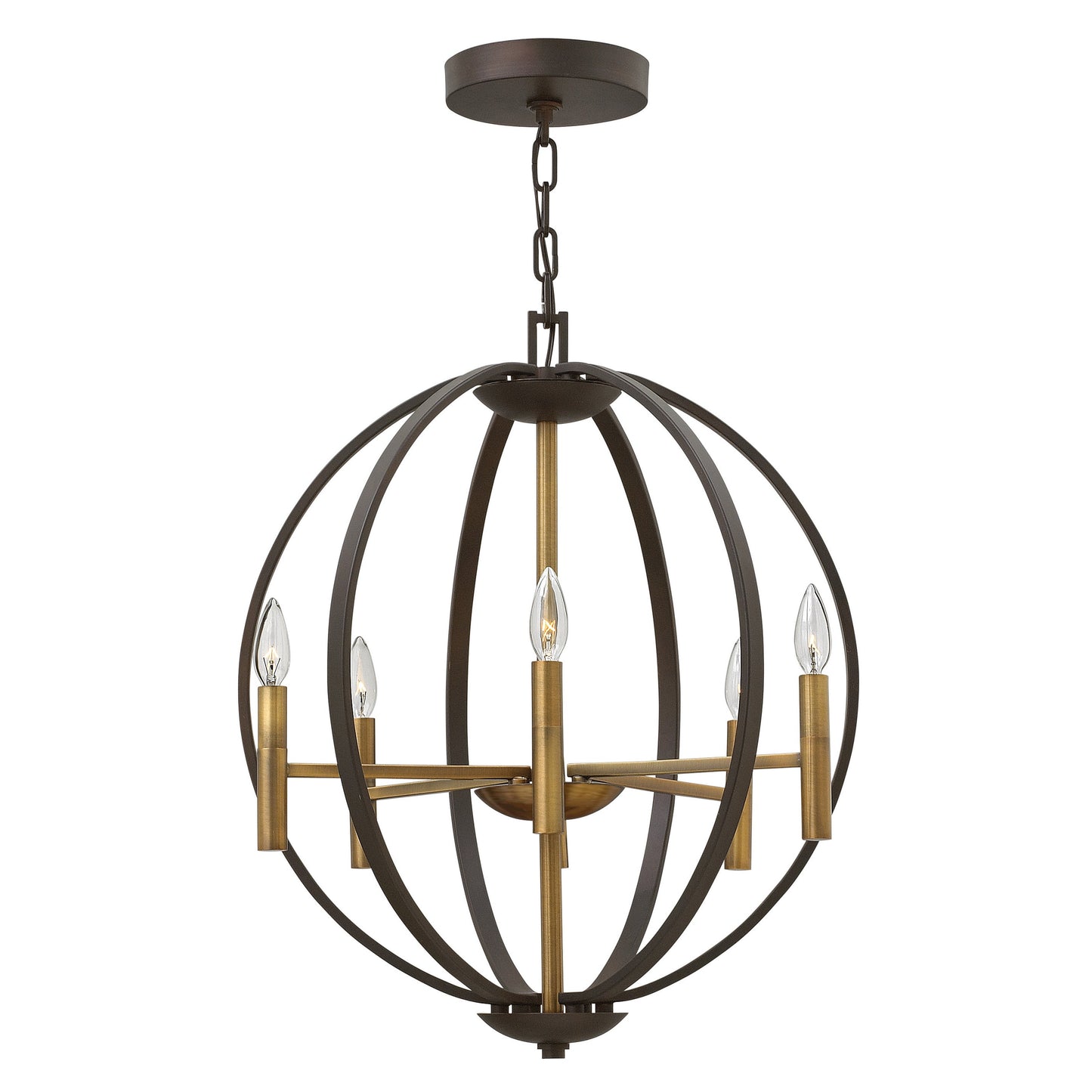 Yoriosera Chandelier Steel & White Etched Glass 22.25"D