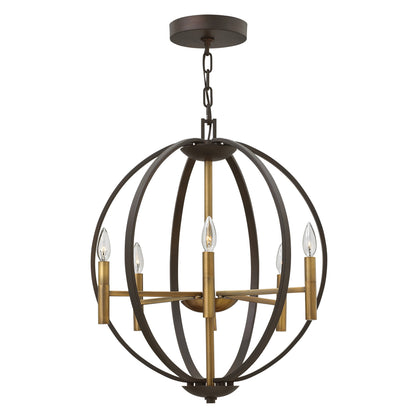 Yoriosera Chandelier Steel & White Etched Glass 22.25"D