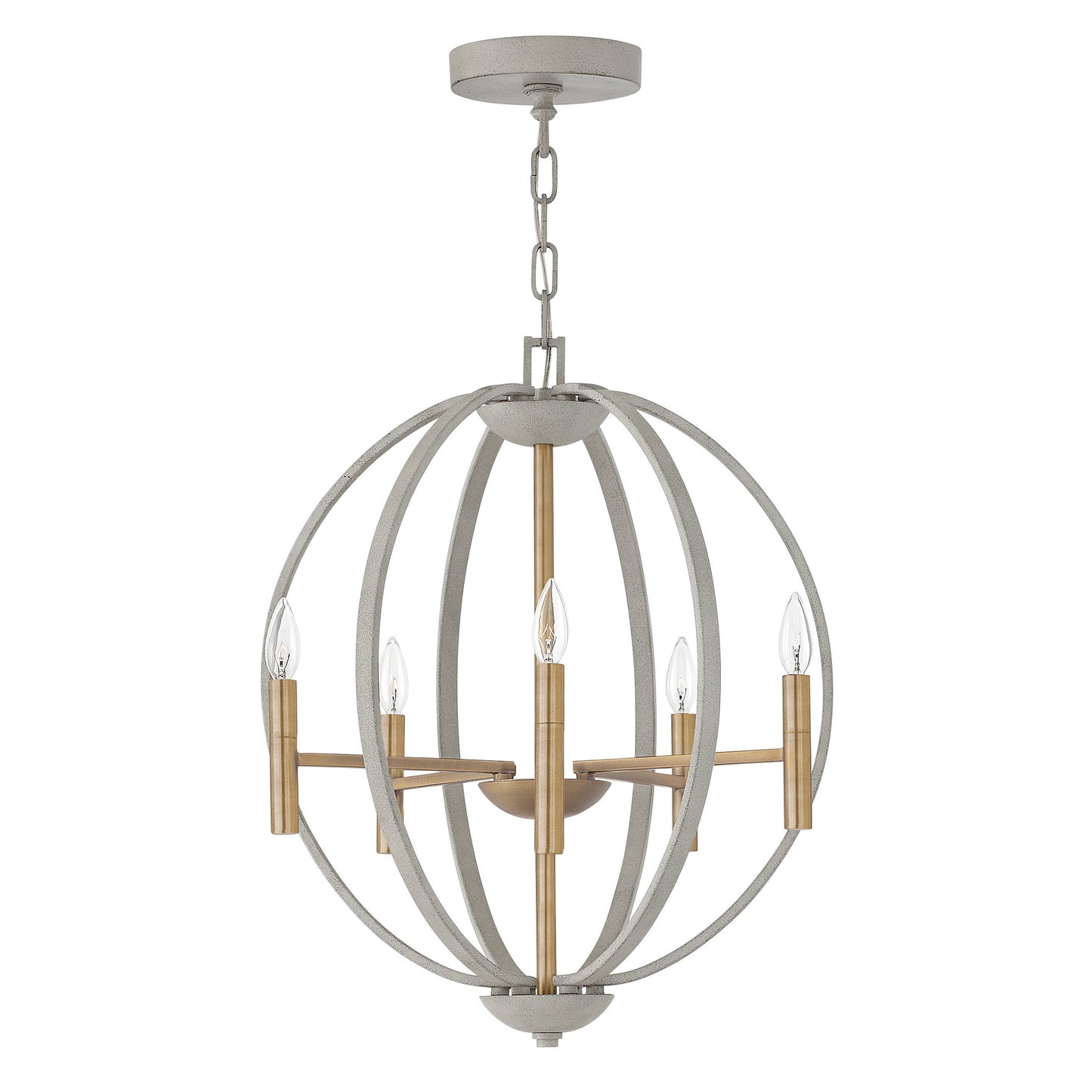Yoriosera Chandelier Steel & White Etched Glass 22.25"D
