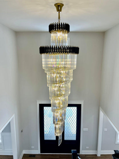 Spiral Crystal Chandelier For Foyer/ Staircase - Richardrider