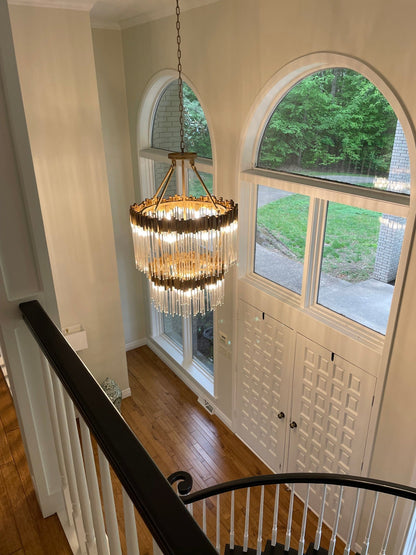 Large Elegant Multi-layers Glam Glass Chandelier for High-ceiling Staircase/Entryway/Living/meeting Room - Richardrider