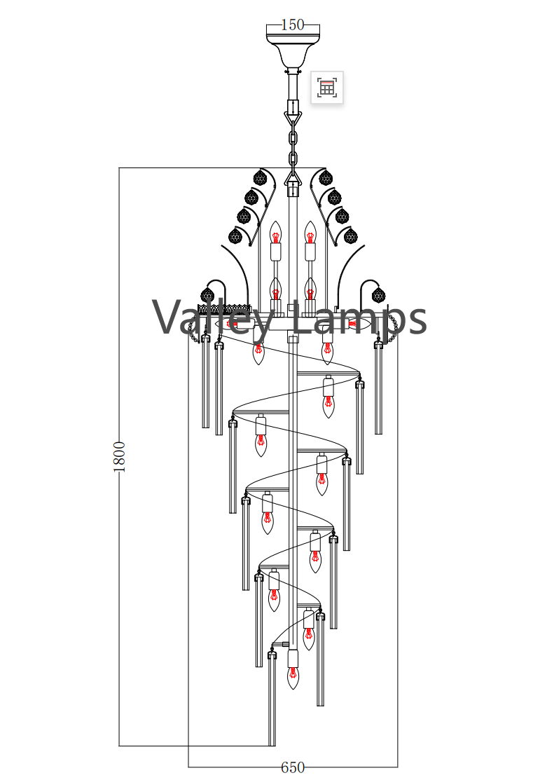Luxury Extra Long Crystal Chandelier for Villa/Staircase/Foyer - Richardrider