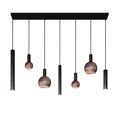 Modern Minimalist 6/7-Light Bulbs and Columns Pendant Chandelier for Dining Room