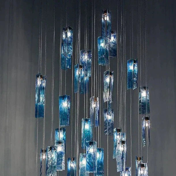 Art Design 1/25/60/84-Light Colorful Rectangle Cluster Glass Tile Pendant/Chandelier - Richardrider