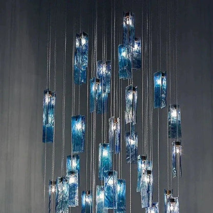 Art Design 1/25/60/84-Light Colorful Rectangle Cluster Glass Tile Pendant/Chandelier - Richardrider