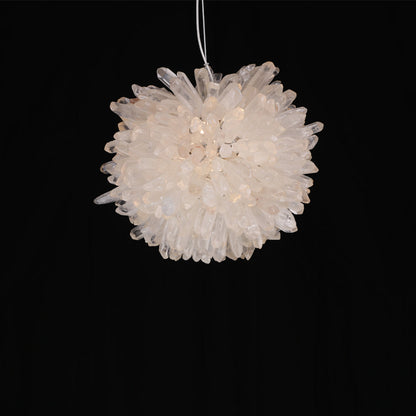 Cervine Clear Geode Quartz Crystal Ball Pendant Light 9" 12" 16" 20" - Richardrider