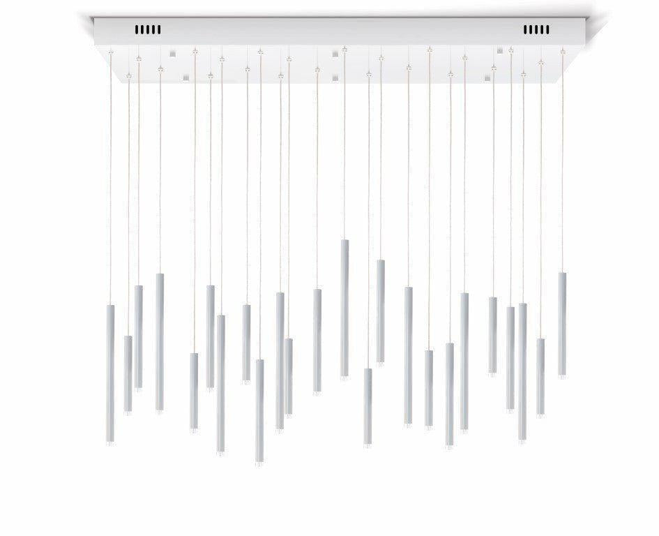 Bellini Rectangular Tri-Tone Tubular Pendant Light Chandelier - Richardrider