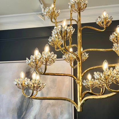 Luxury Branch Flower Chandelier in Gold for Living Room Staircase and Bedroom Lighting - Richardrider