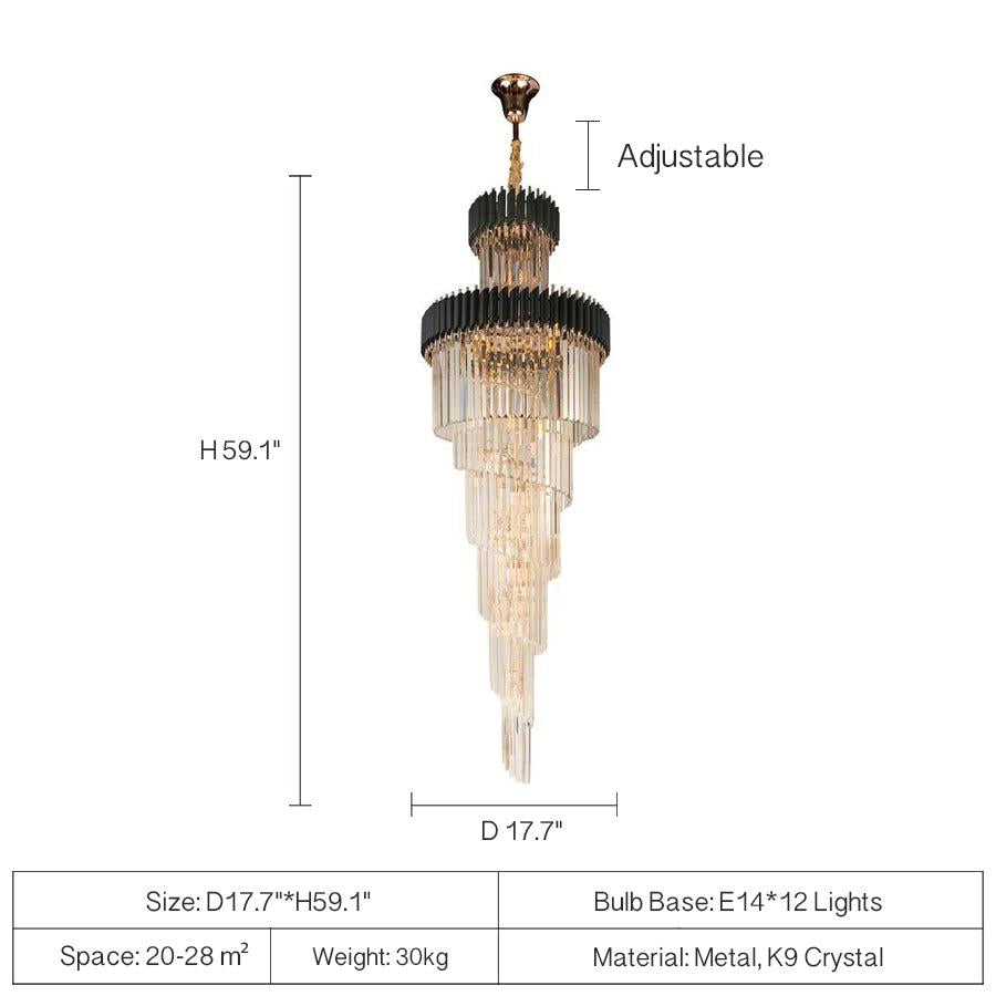 Spiral Crystal Chandelier For Foyer/ Staircase - Richardrider