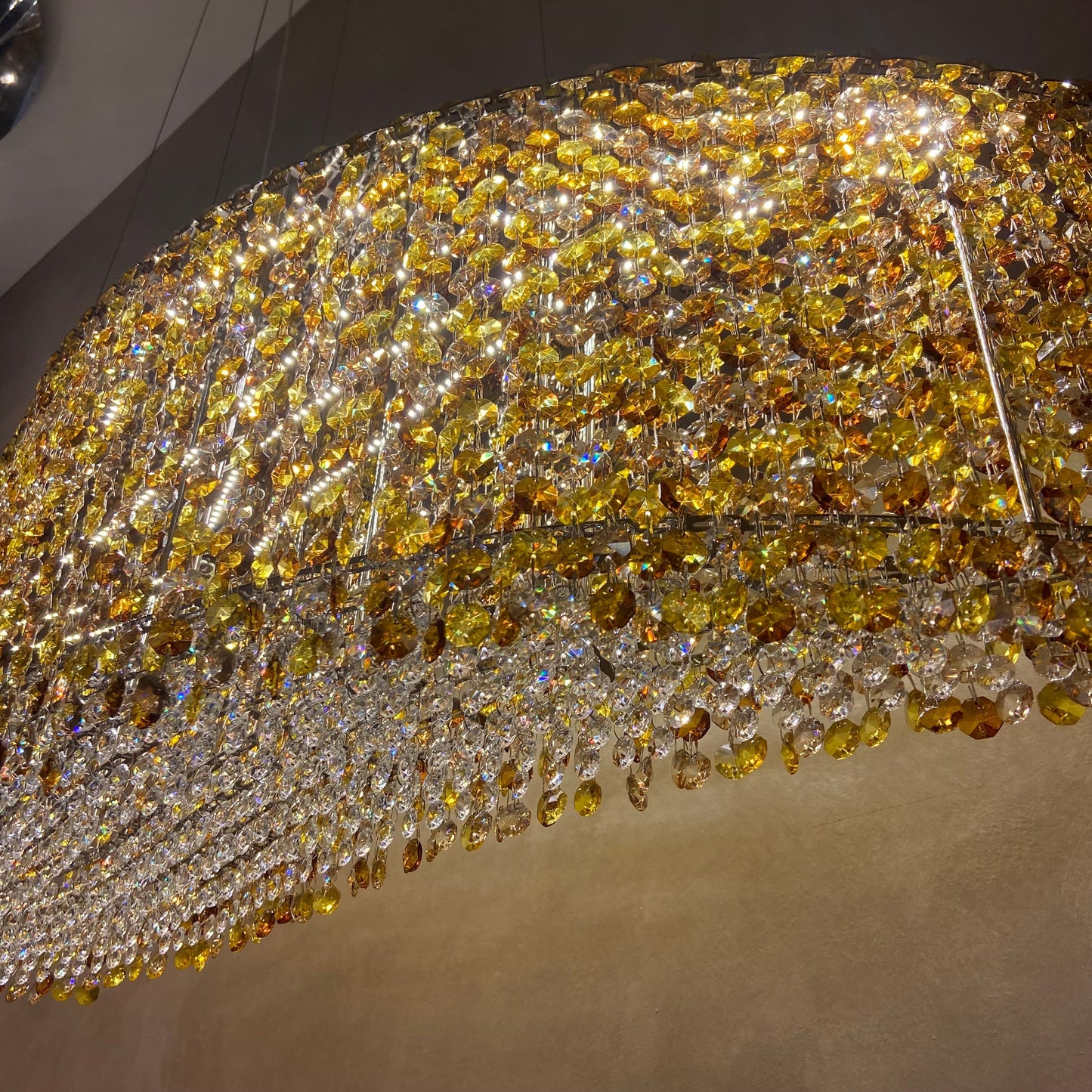 Italian Modern Light Luxury Round/Wavy Crystal Chandelier Decorative Light Fixture for Living Room/Dining Room