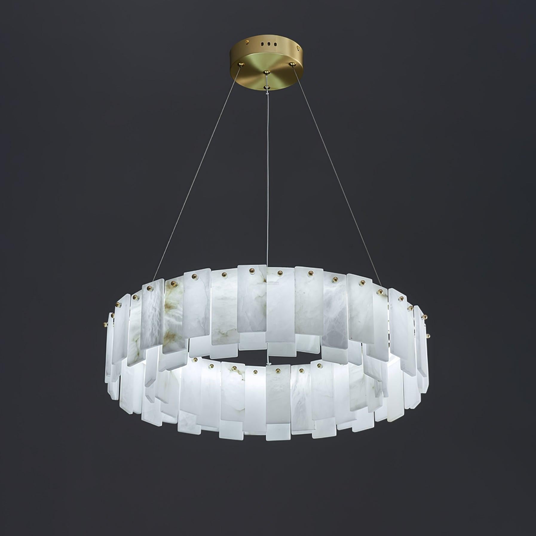 Halos Alabaster Round/Square Chandelier - Richardrider