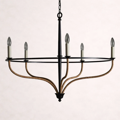 Rosalind Rattan Chandelier in Black