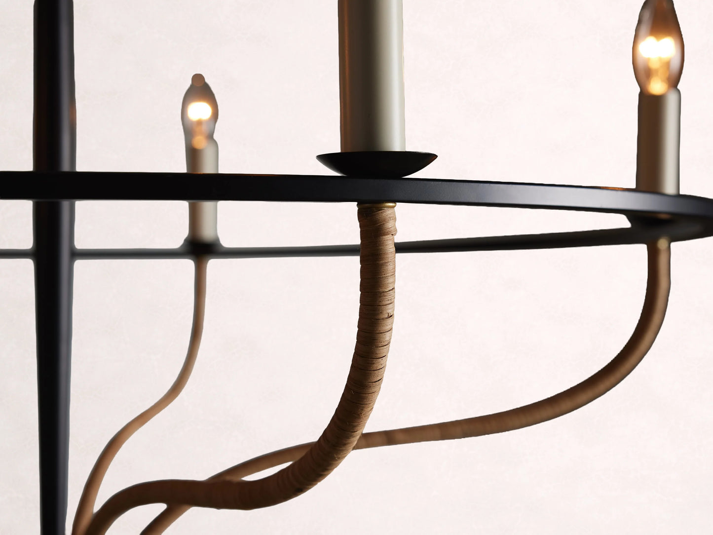Rosalind Rattan Chandelier in Black