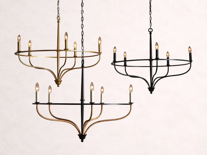 Rosalind Rattan Chandelier in Black