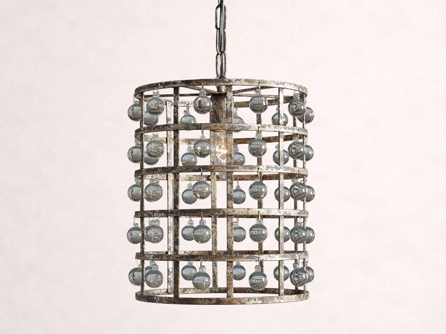 La Cage 12" Pendant in Silver Clay