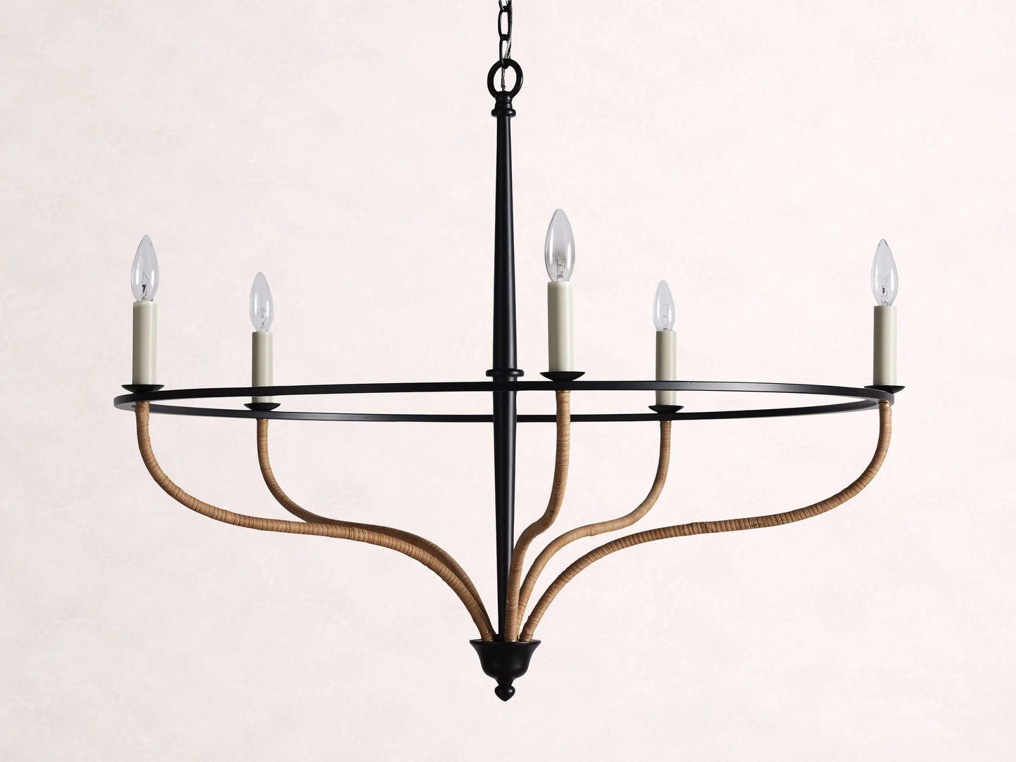 Rosalind Rattan Chandelier in Black