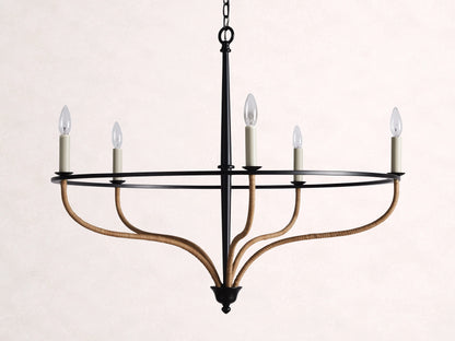 Rosalind Rattan Chandelier in Black