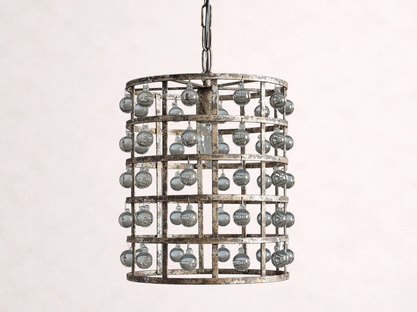 La Cage 12" Pendant in Silver Clay