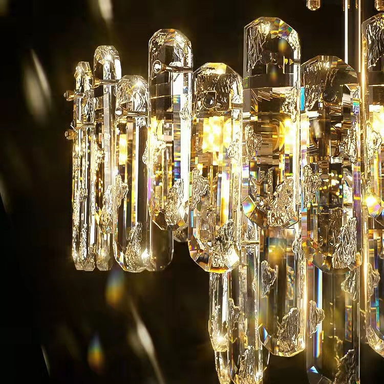 Modern Style Two Layers Crystal Chandelier For Living Room / Round Dining Table