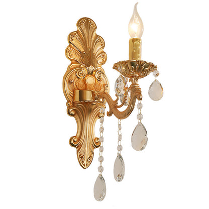 Living Room Golden Crystal Wall Sconces Villa Hotel Hallway Corridor Decorative Wall Lights