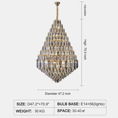 Staircase/Foyer Chandelier With High Clarity Crystals Luxury Ceiling Light - Richardrider