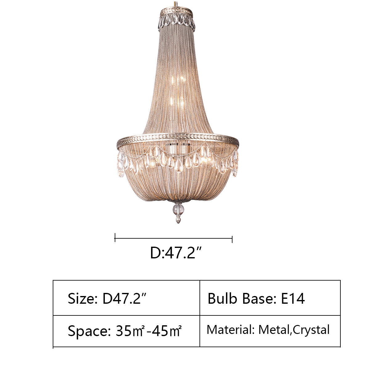 Oversize Modern Metal Art Luxury Crystal Chandelier for Duplex Hall/Staircase/Villa/Foyer - Richardrider